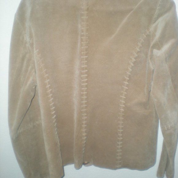 BEVERLY HILLS Leather Club Jacket Suede Size L Vintage Tan - Picture 2 of 5